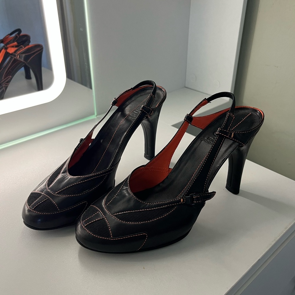 Nike Black and Orange Women's Heels